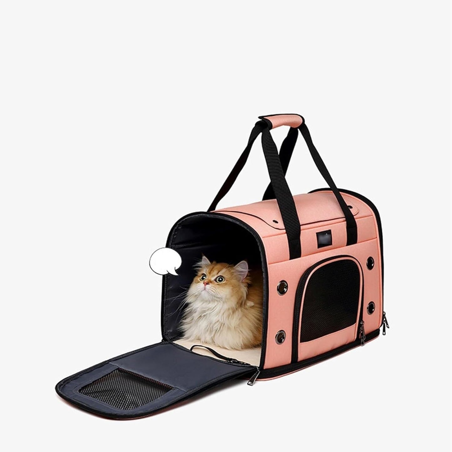 Gray - Pet Trolley Case with Wheels, Pet Carrier for Cats Dogs 15 lbs with Telescopic Handle