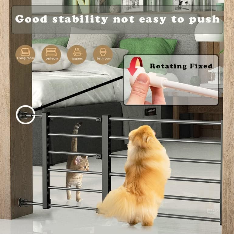 Short Dog Gate Expandable Dog Gate 22"-39.37" to Step Over