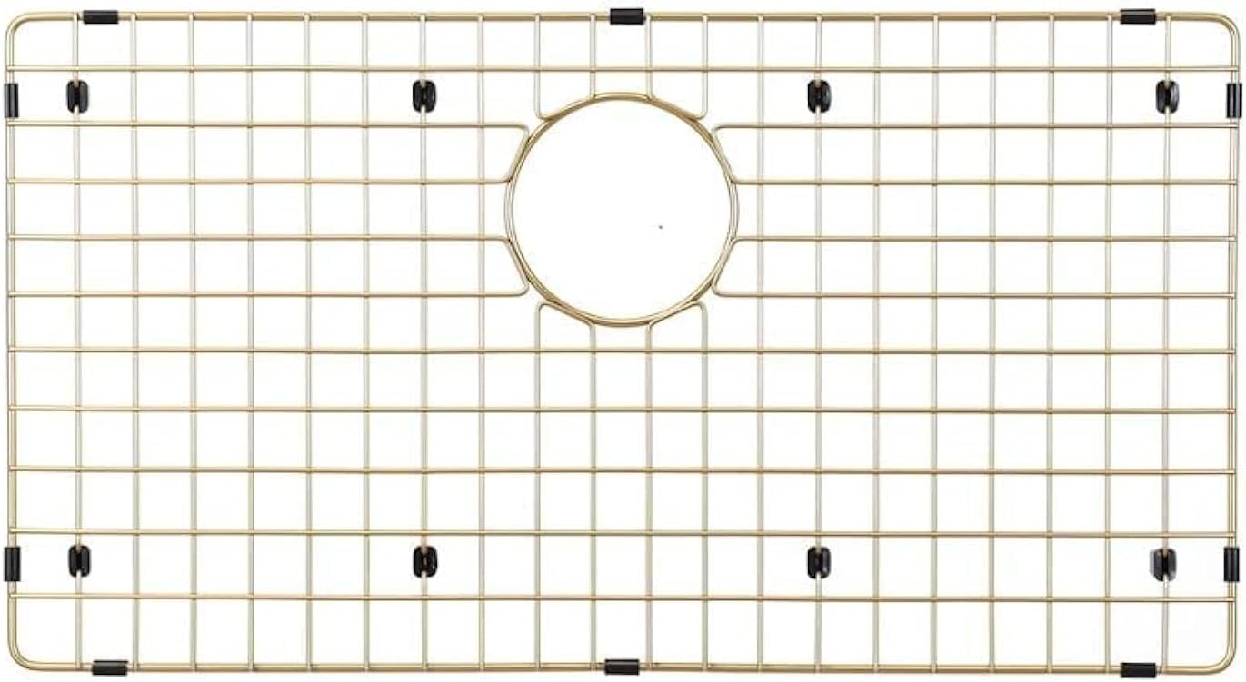 Starstar Sinks Protector Matte Gold 304 Stainless Steel Kitchen Sink Bottom Grid, Rack (26 x 14)