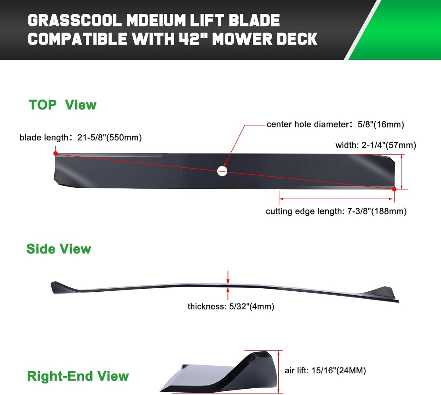 Timecutter 42 inch Blades for 42" Deck Toro SS4235 Z4235 Z4200 SS4260 SS4200