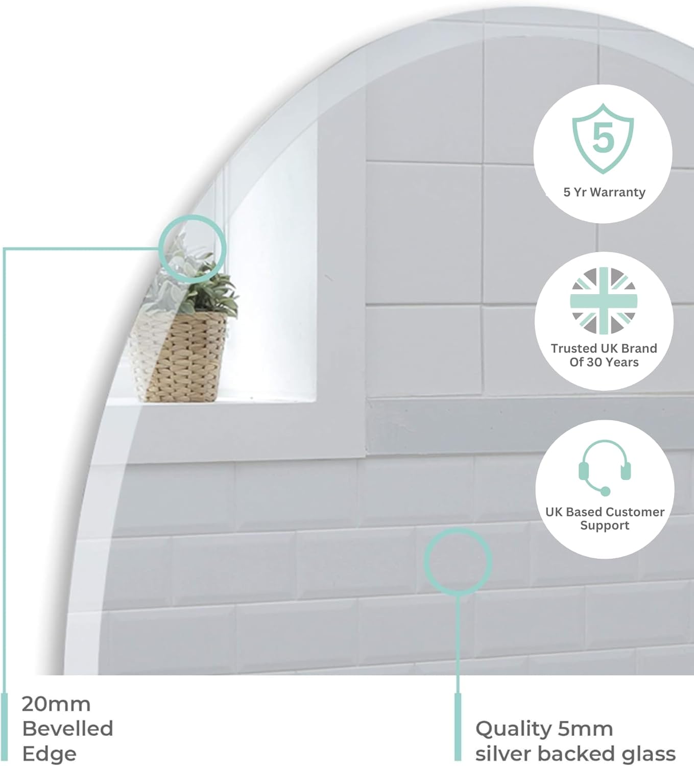 Neue Design Mood Oval Bathroom Mirror Wall Mounted (16 x 20 Inch), Vertical & Horizontal