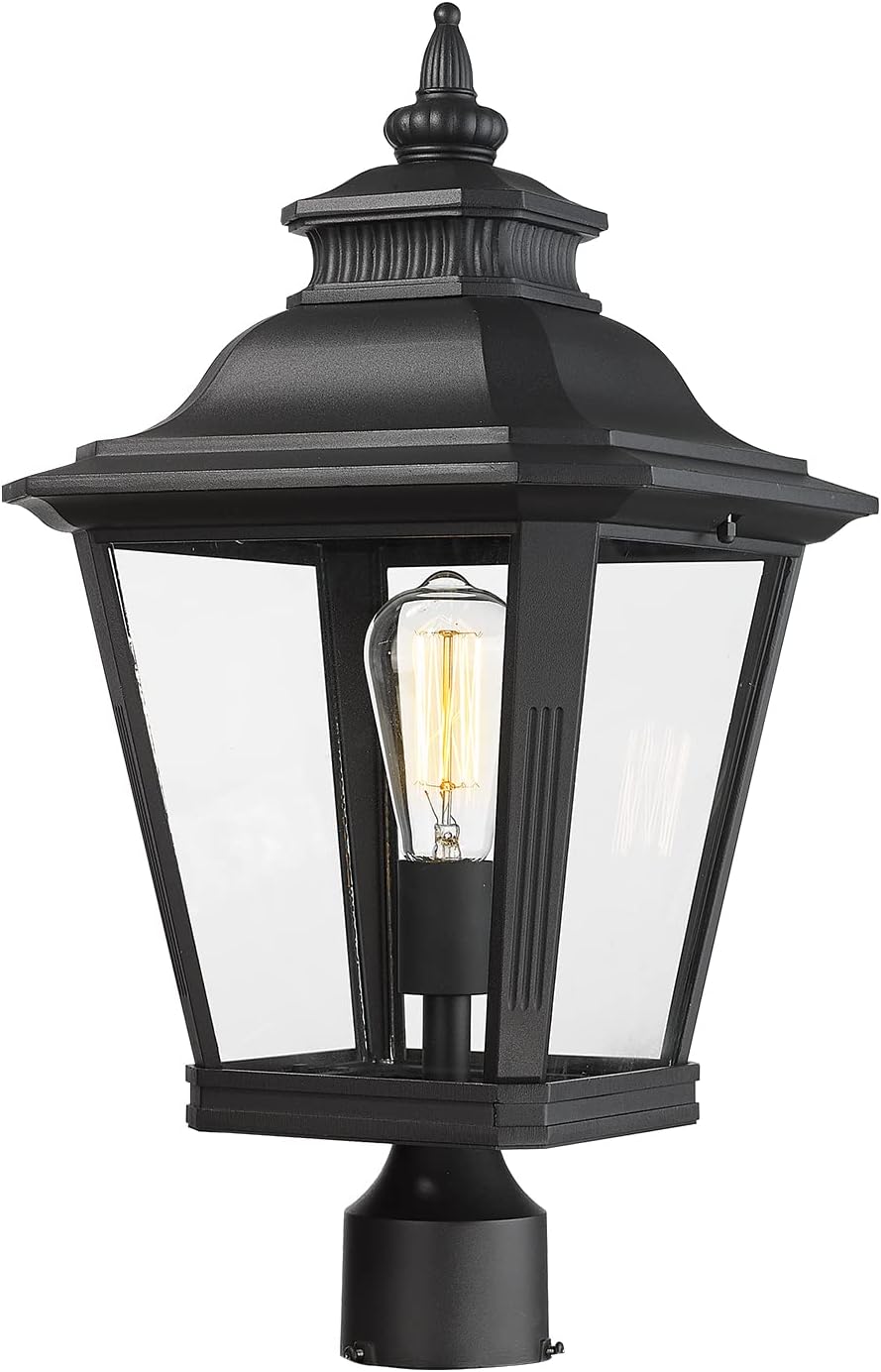 Large Outdoor Post Light Fixtures 21'' Lamp Post Light Fixture Black Finish