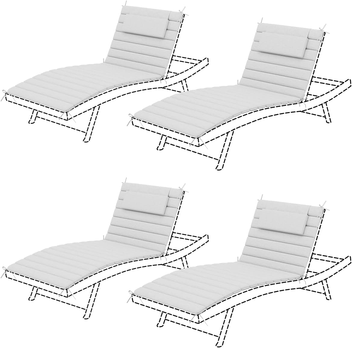 Sundale Outdoor Olefin Quilted Lounge Cushion Set of 4