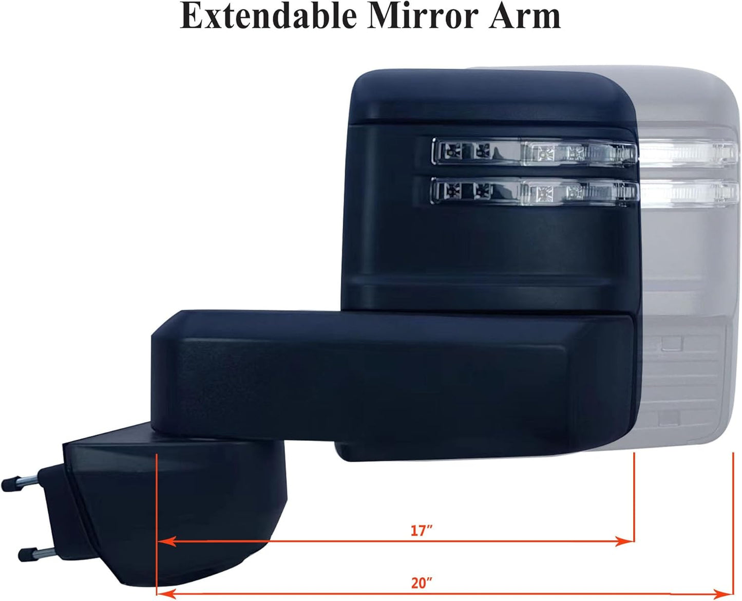 Driver Left Side Door Towing Mirror Power and Heated with Signal Light