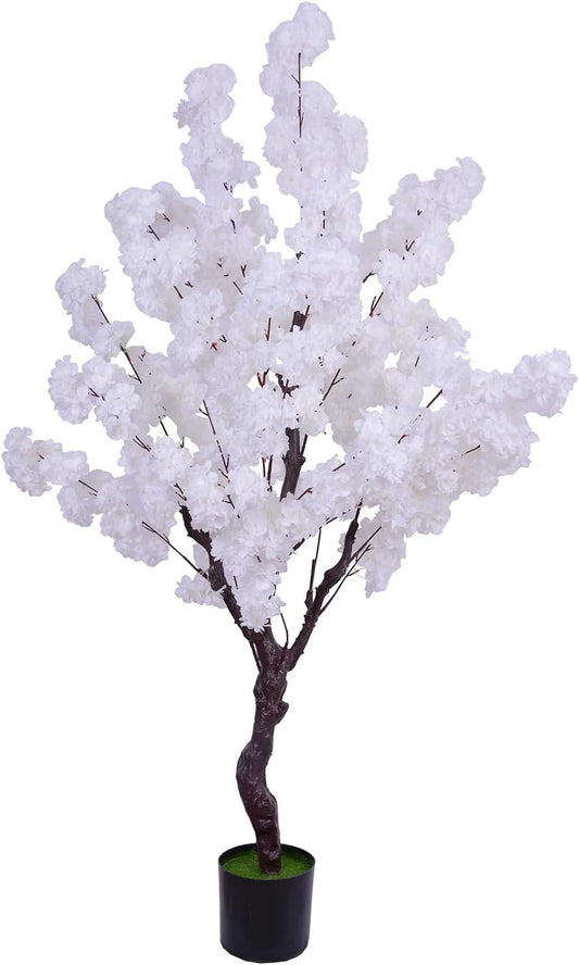 Artificial Cherry Blossom Tree 5.3ft, Faux Cherry Blossom Tree Fake White Cherry Tree