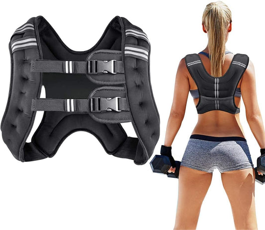 Prodigen Weighted Vest for Women and Men 25 Lbs with Reflective Stripe and Double Adjustable Buckle Straps