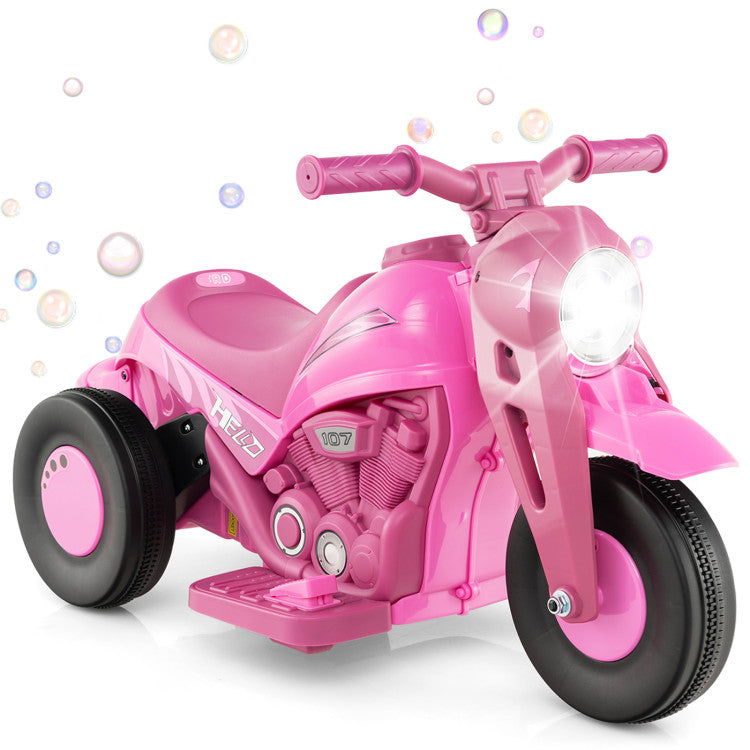6V Kids Electric Ride on Motorcycle with Bubble Maker and Music