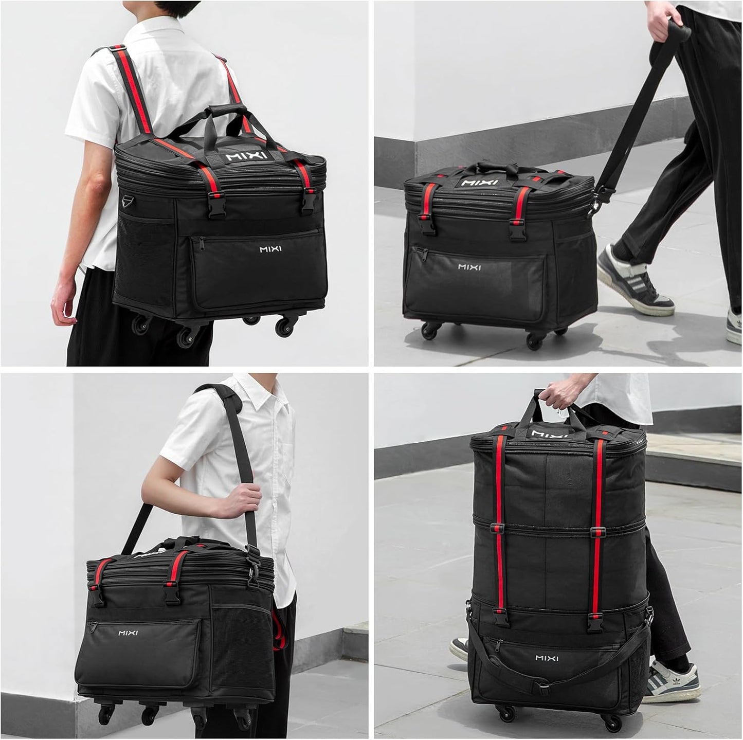 mixi Travel Bag with Wheels Expandable Foldable Luggage Bag Collapsible Rolling Travel Bag