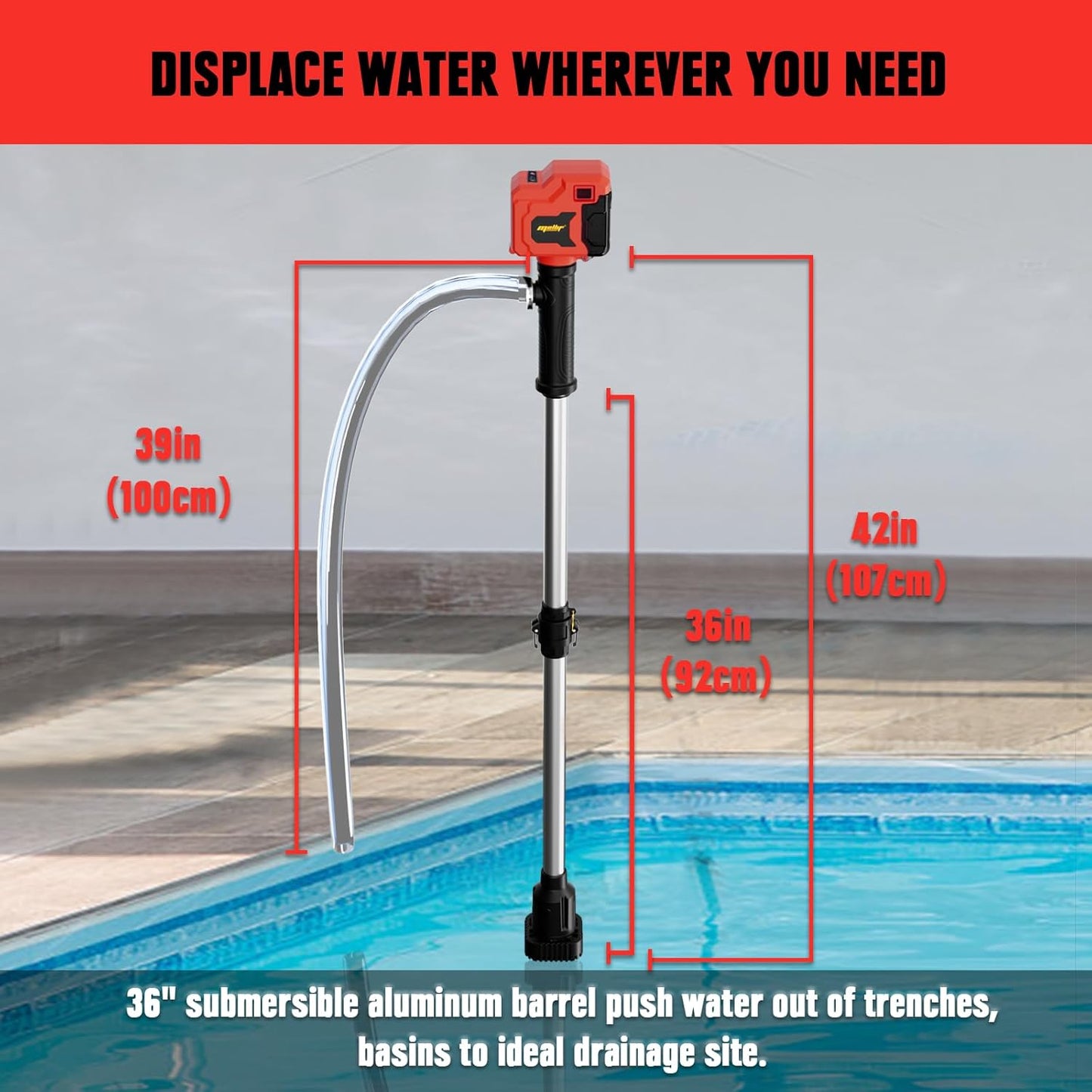 Cordless Stick Water Transfer Pump Compatible with Milwaukee 18V Battery(Tool Only)