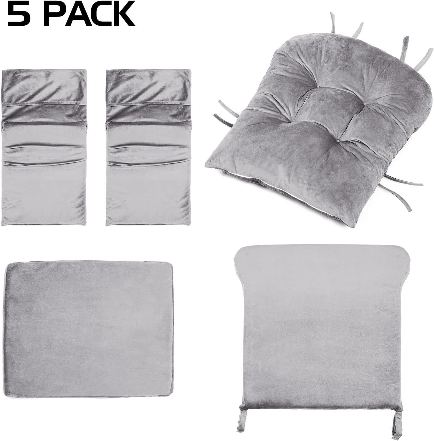 Lucky Monet 5Pcs Glider Rocker Cushions Set【Cushion ONLY 】- Velvet Glider Rocker Replacement Cushions