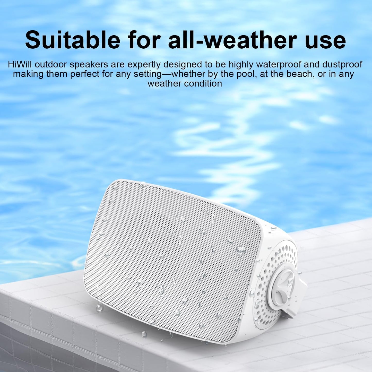 Black - 4.5'' Outdoor Speakers Deep Bass, Dual 4.5'' Passive Radiators, Broad Sound Coverage