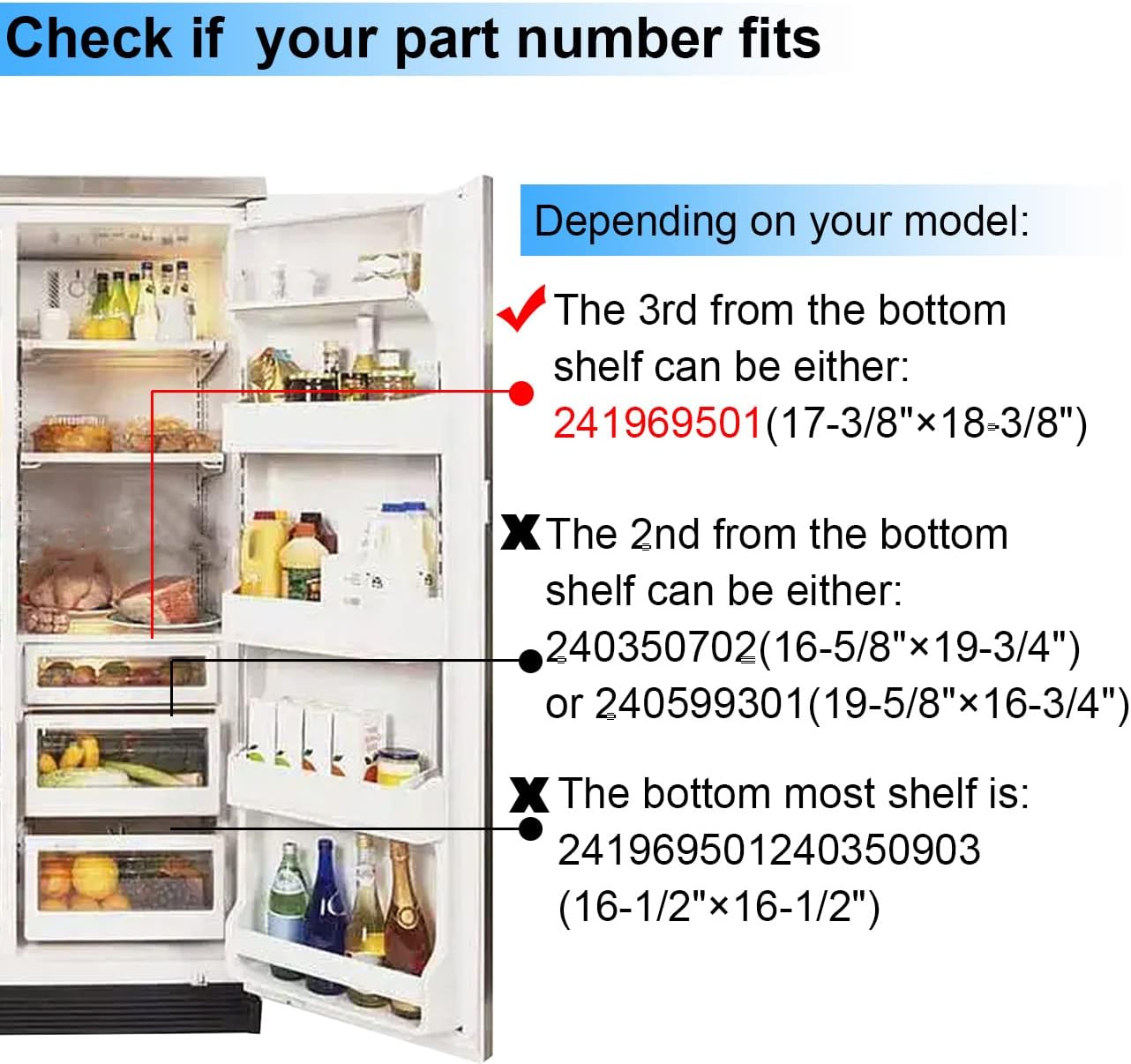 241969501 Refrigerator Shelf Frame (Without Glass) Crisper Pan Cover For Frigidaire (Electrolux) Refrigerator