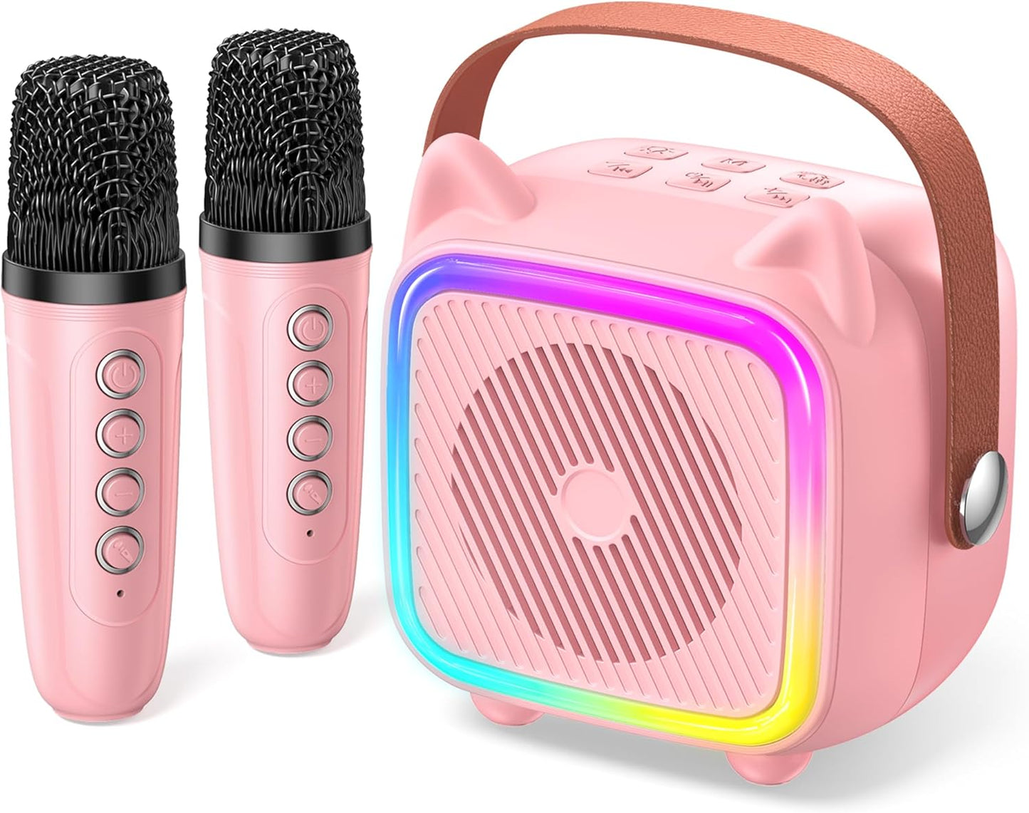 SXH Mini Portable Karaoke Machine for Kids with 2 Bluetooth Wireless Microphones
