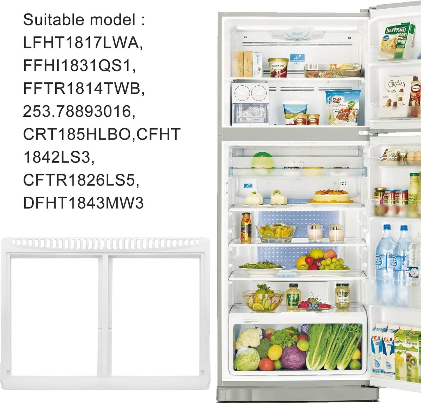 240364787 Refrigerator Crisper Drawer Cover Frame Crisper Pan Cover Compatible with Frigidaire Refrigerator