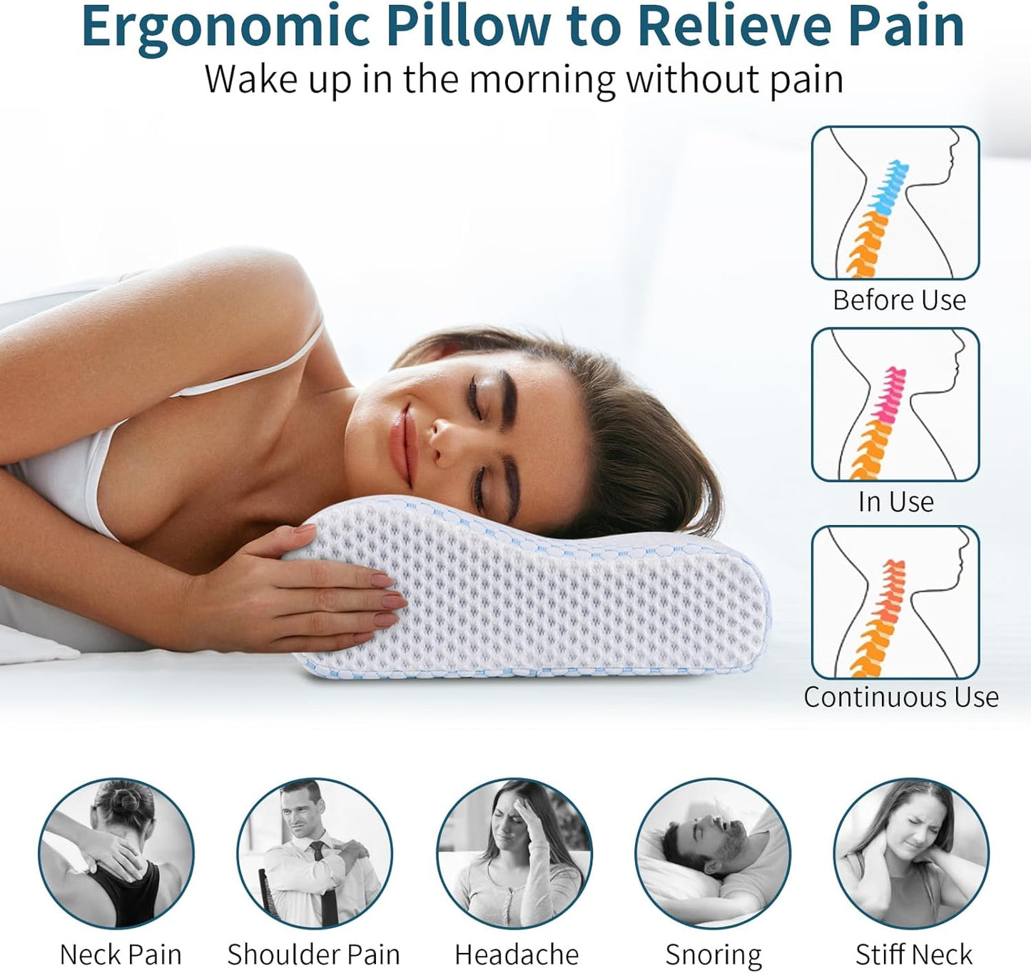 Memory Foam Pillows Neck Pillow for Pain Relief