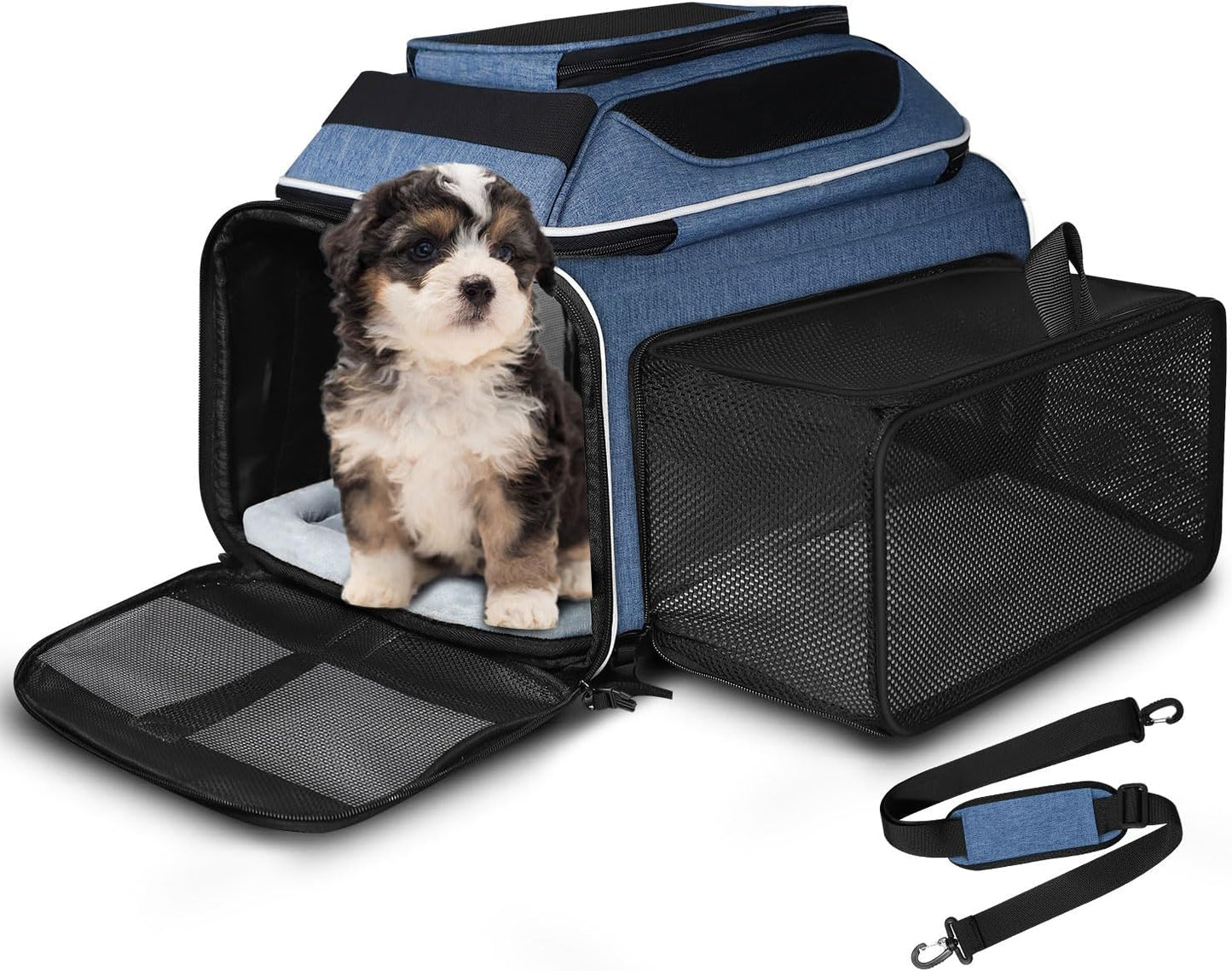 Petskd Top and Side Expandable Pet Carrier 18x11x11 Inches Delta United Airline Approved