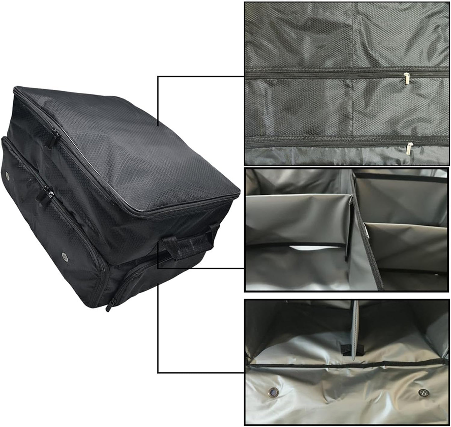 Golf Trunk Organizer Locker Bag Portable Zipper 2 Layer Golf Storage Bag