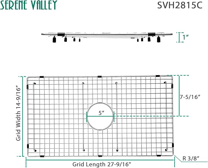 Serene Valley Sink Bottom Grid 27-9/16" X 14-7/16"