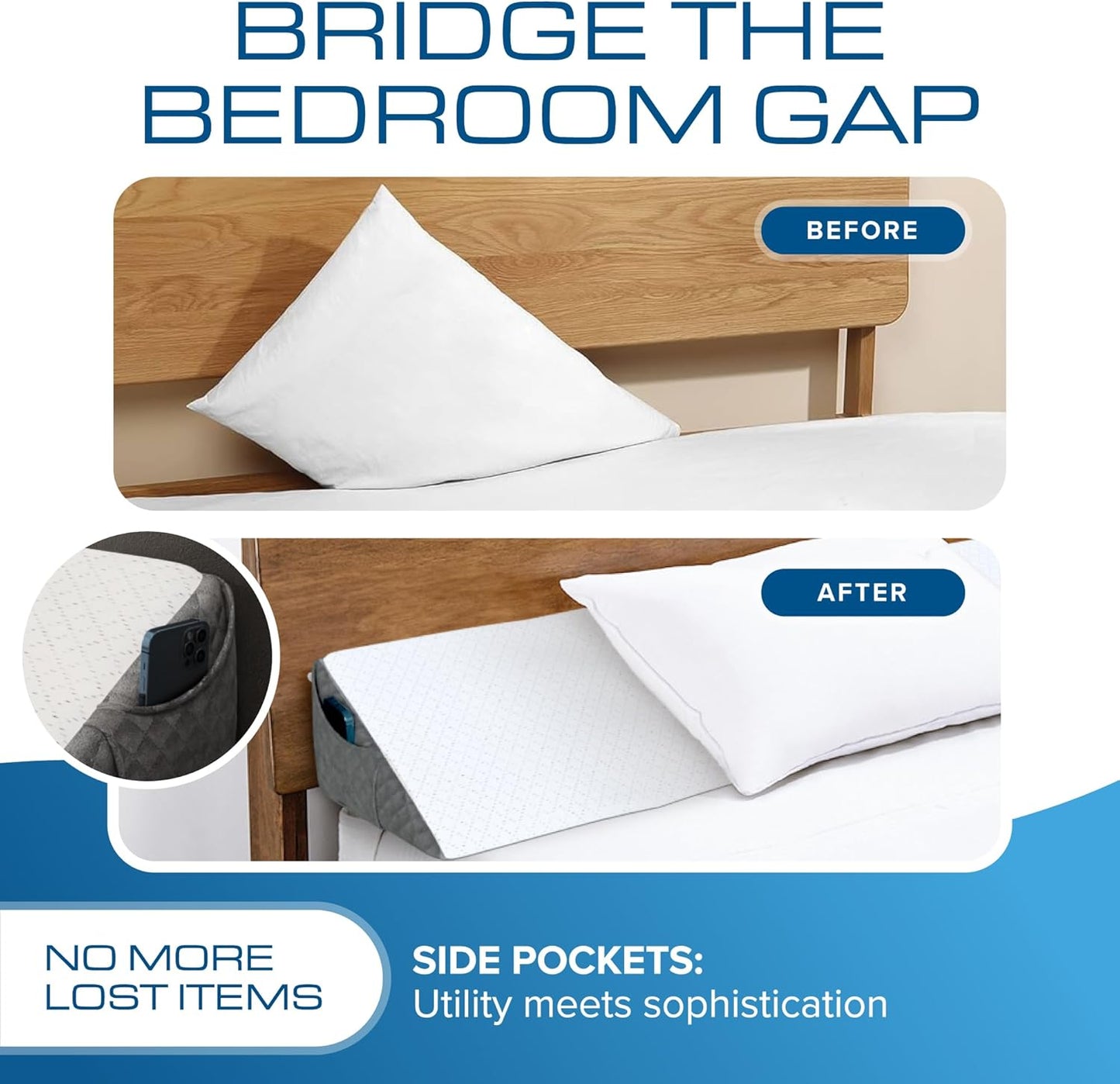 Kölbs Bed Wedge Headboard Pillow, Flippable 2 Sided, Instantly Change Your Decor8x10