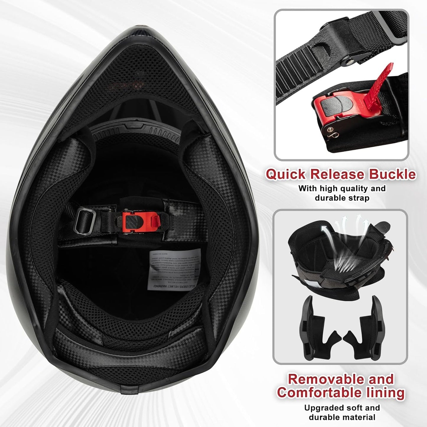 Favoto Adult Dirt Bike Helmets - DOT Approved Lightweight Motocross -XL