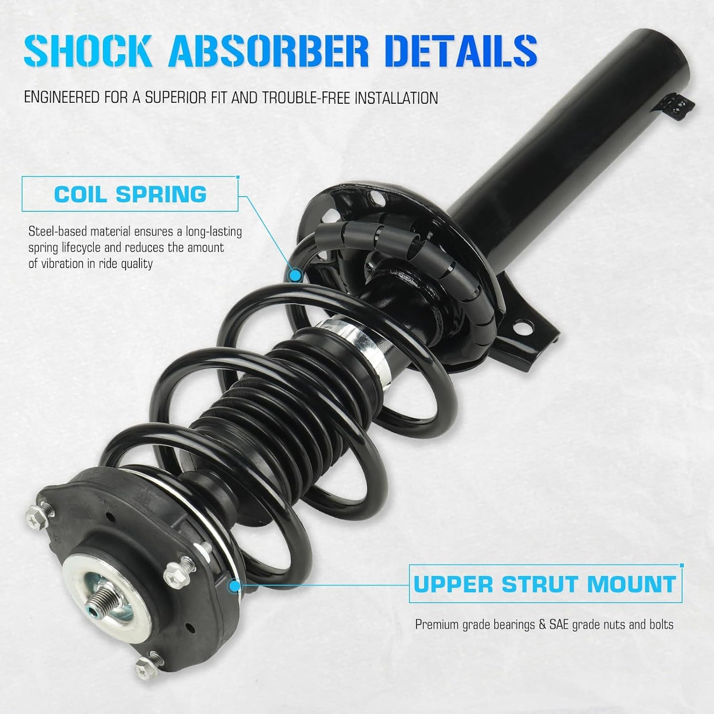 Front Complete Struts w/Coil Springs Shock Absorbers for 06-13 Audi A3/A3 Quattro