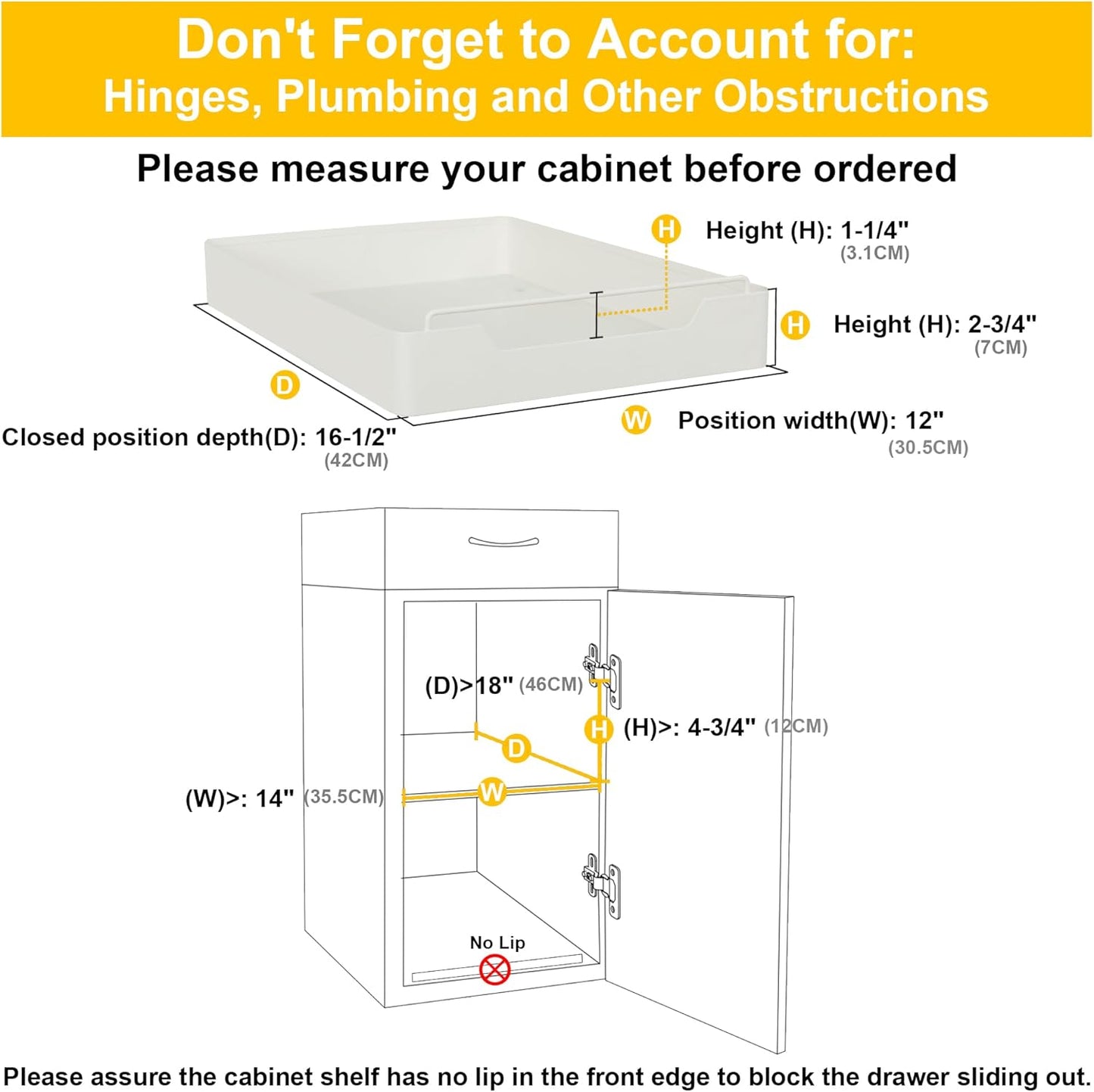 2 Pack Pull Out Cabinet Organizer, Heavy Duty Slide Out Pantry Shelves with Fixed Adhesive Nano Tapes