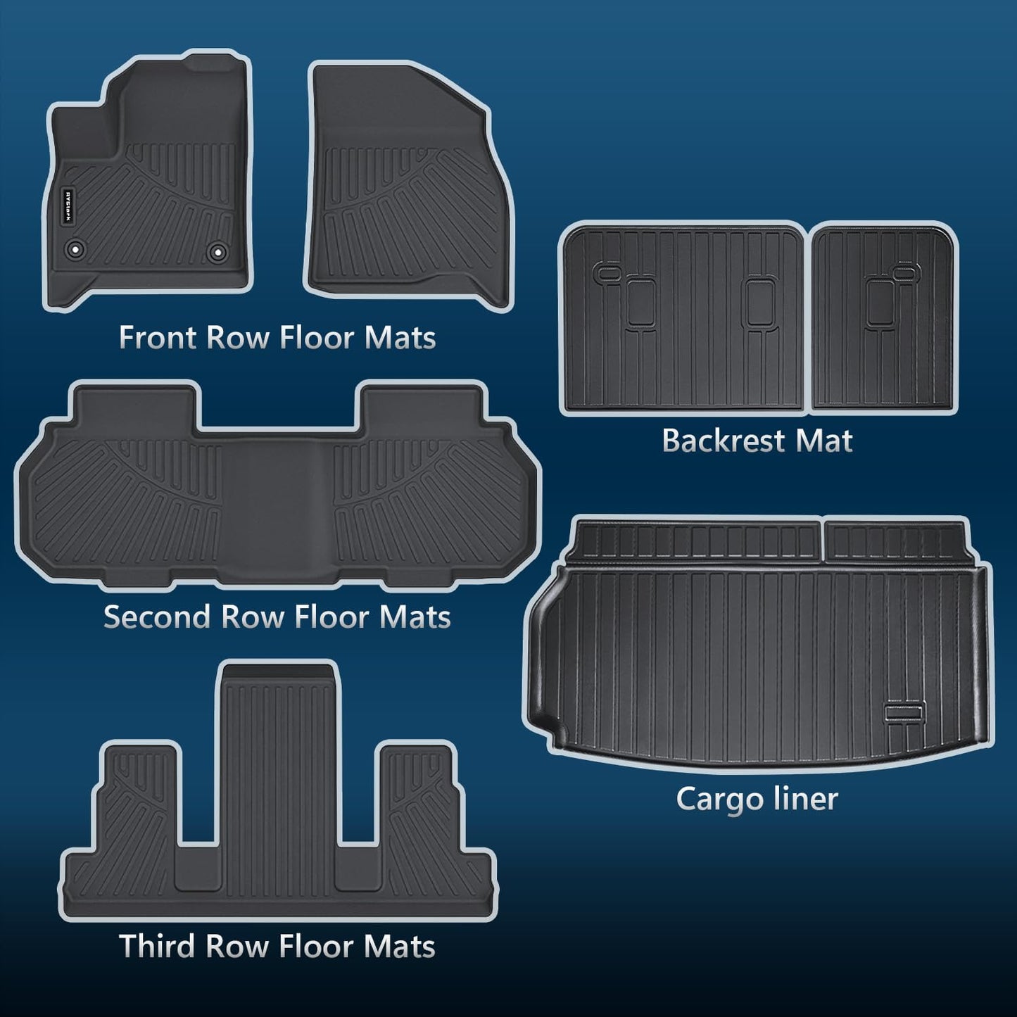 Floor Mats & Cargo Liner Fit for Buick Enclave 2025 2026 & for Chevy Traverse (7 Seats)