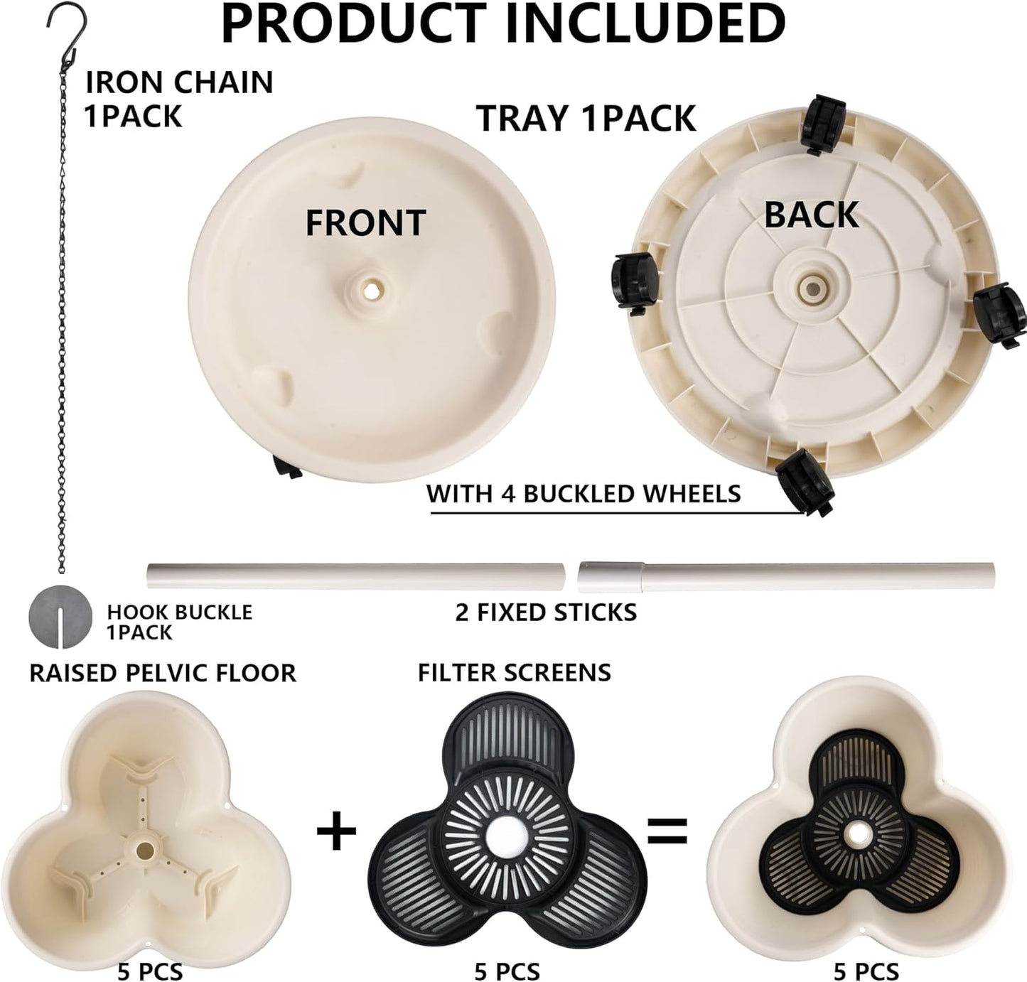 Hourleey Strawberry Planter, Stackable Gaden Tower for Flowers, Vegetables, Grow Your Own Herb