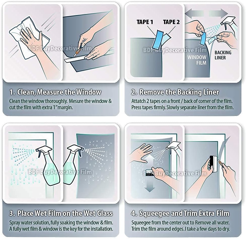 BDF NA05 Window Film Daytime Privacy and Sun Control Natural Black 5 (Very Dark) - 36in X 24ft