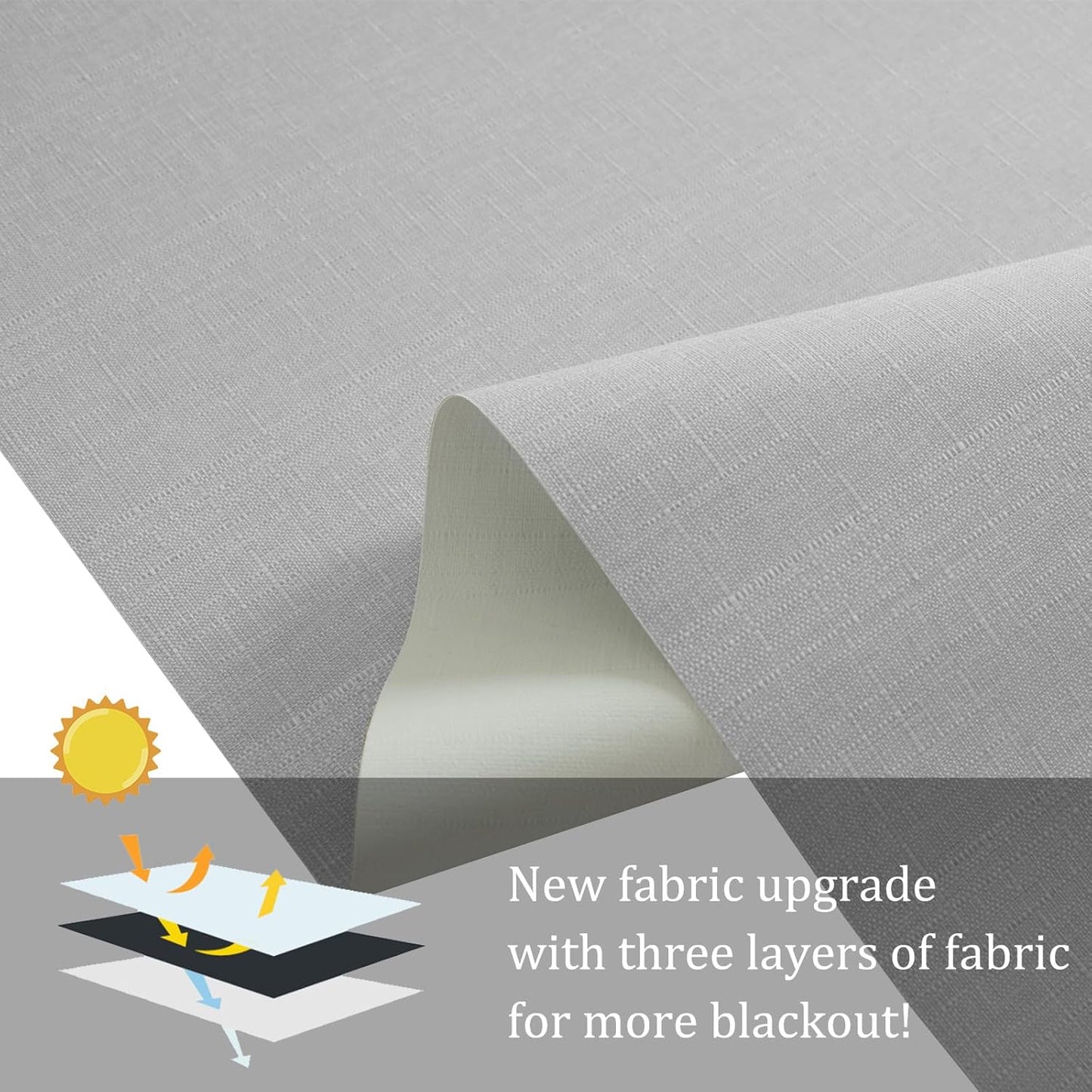 NUTRO CHILL Blackout Window Blinds Cordless (35''x72'', Light Grey)