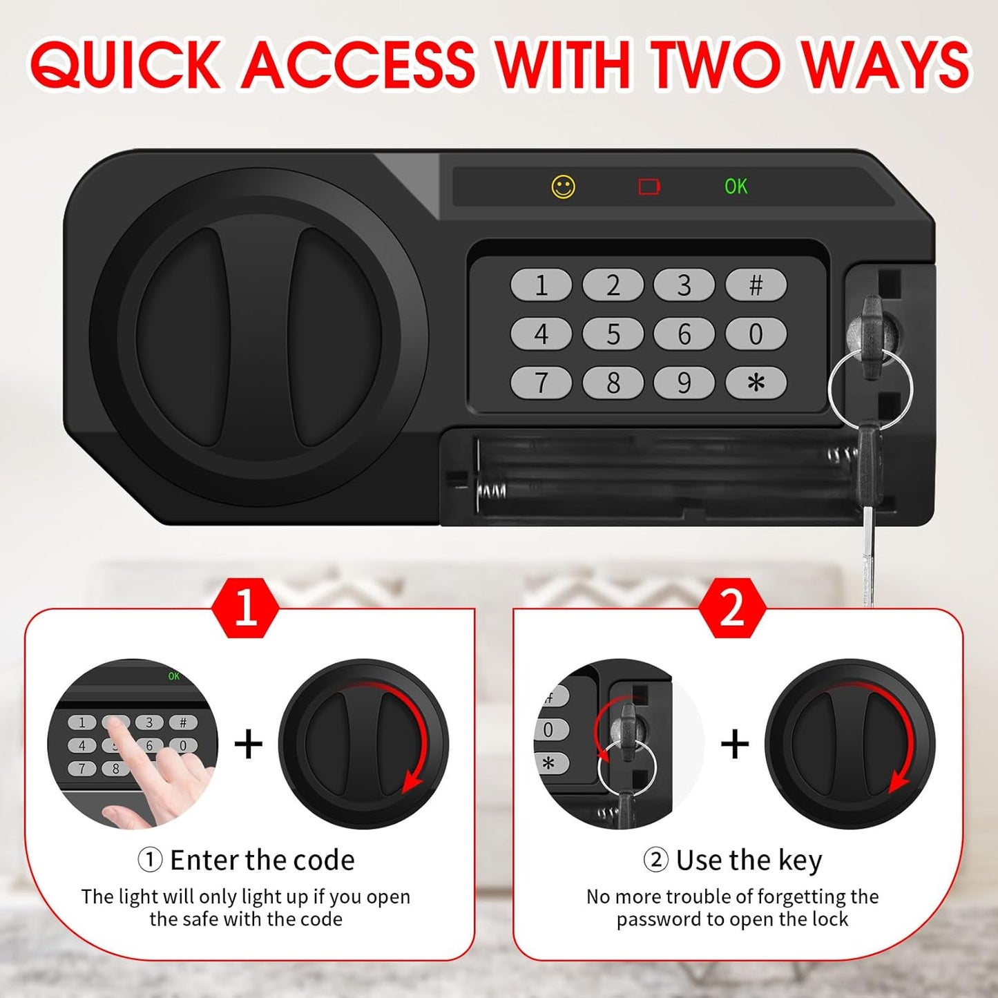 1.2 Cub Small Fireproof Safe for Home, Personal Fire Safe Box with Digital Keypad