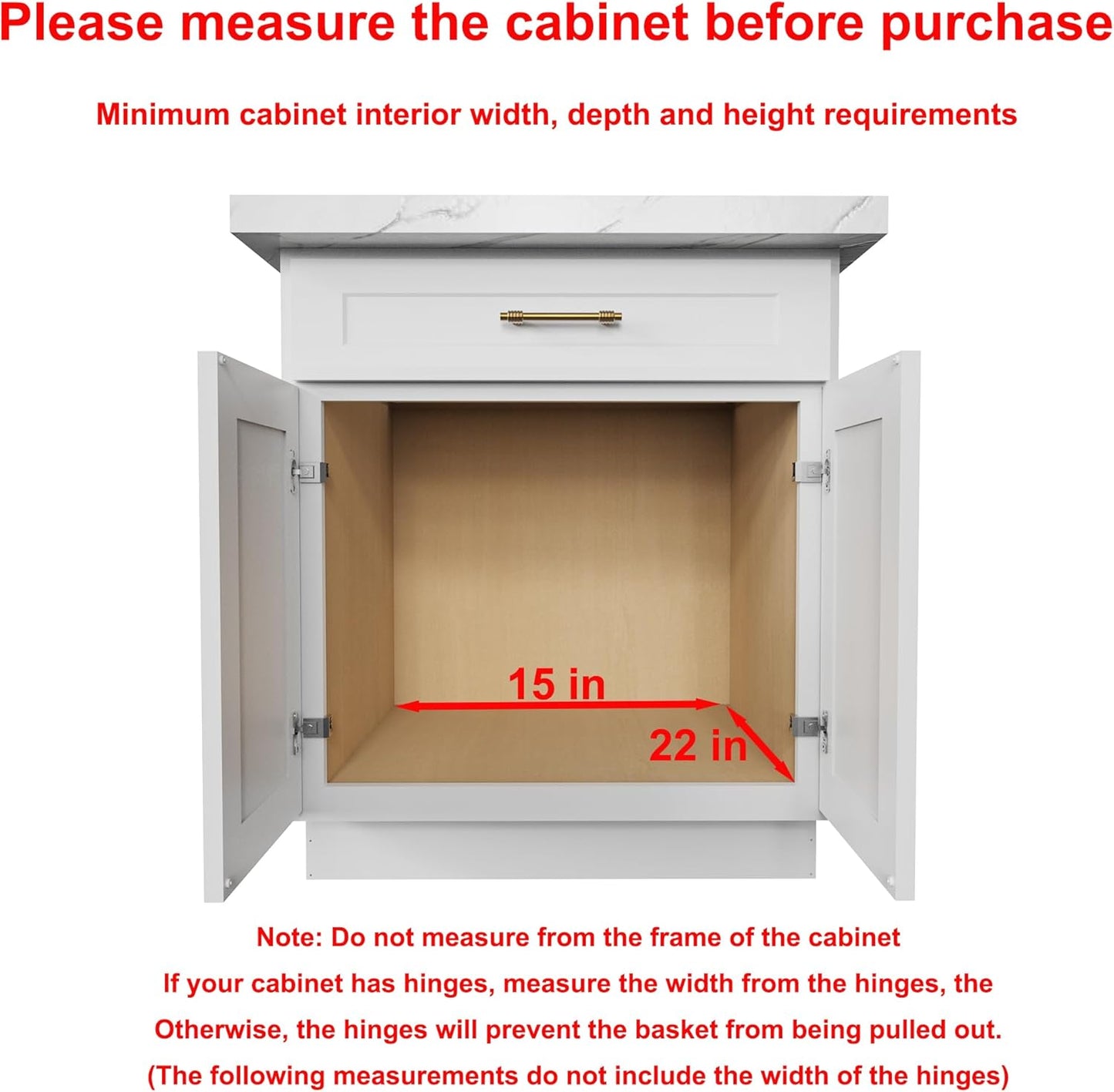 Pull Out Cabinet Organizer, Heavy-Duty Slide Out Shelf, 15" x 21"