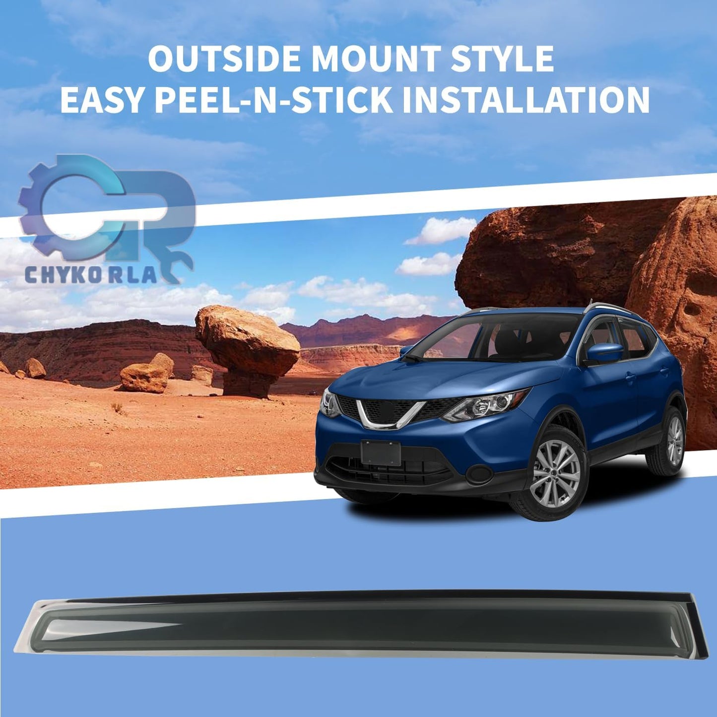 4 PCS Rain Guards Fit for 2021-2024 Nissan Rogue S, SV, SL, Platinum