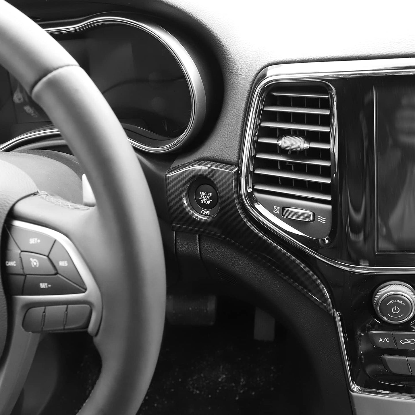 Hoolcar Dashboard Center Console Panel Trim Kit Interior Decor Accessories for 2011-2020 Jeep Grand Cherokee