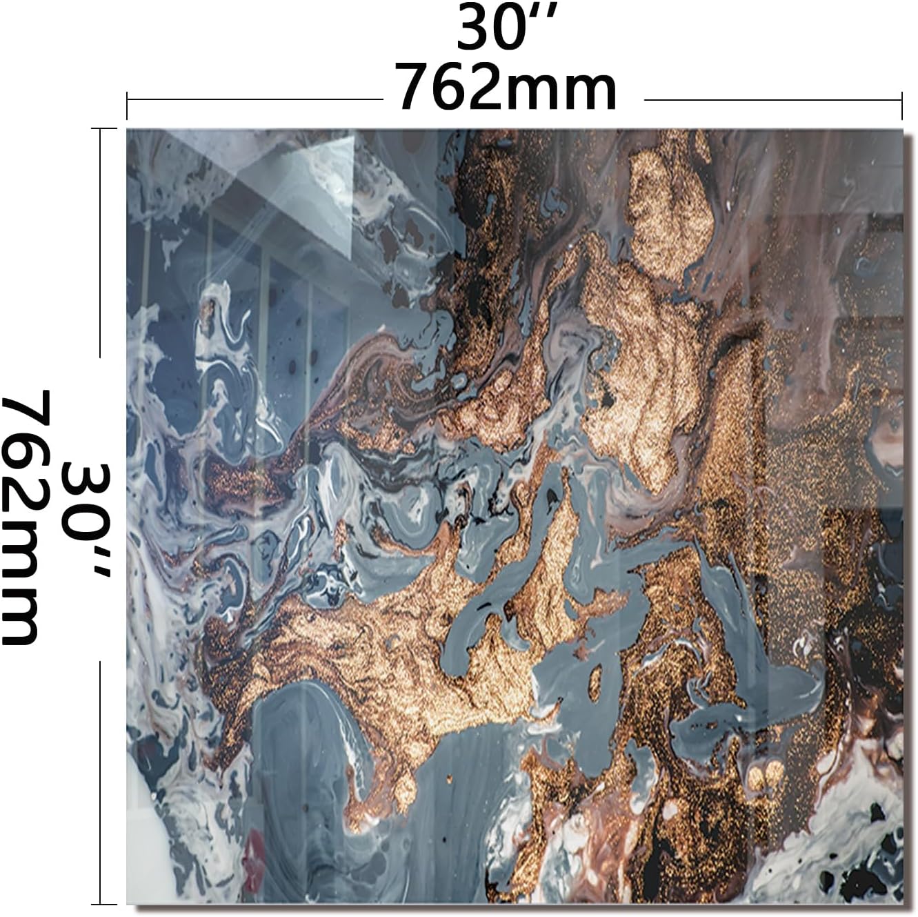 DAIFURONGE Tempered Glass Backsplash For Kitchen Behind Stove,Marbling (30"x30")