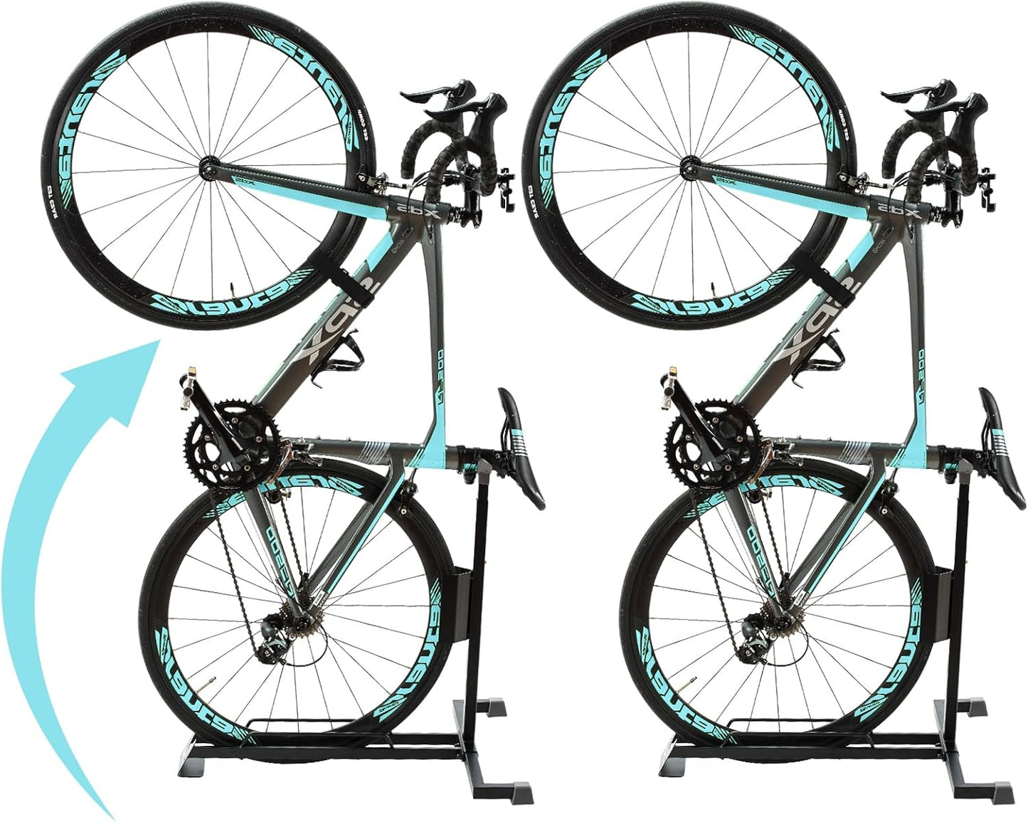 YueTong Heavy Duty Bike Stand - Vertical & Horizontal Storage, Upright Bicycle Stand for Indoor & Garage
