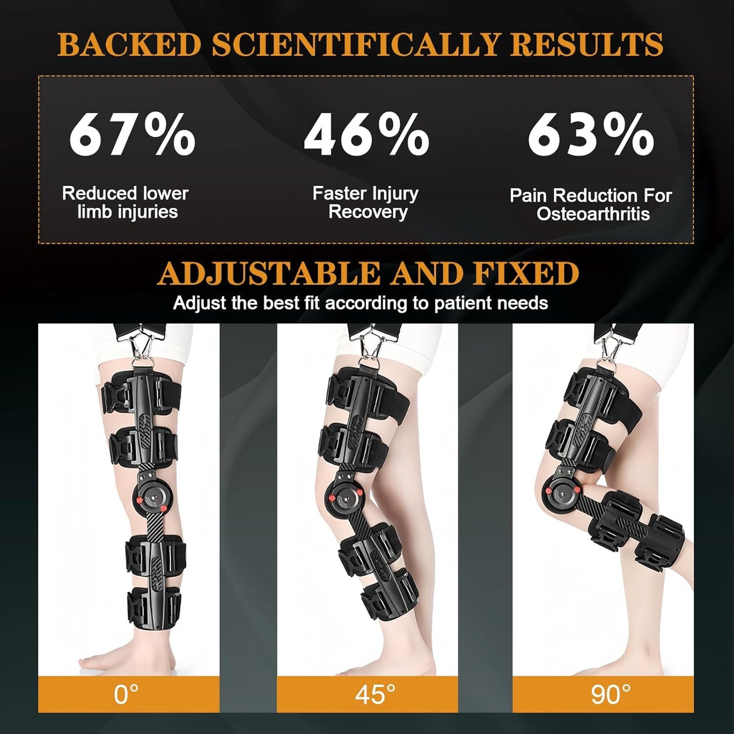 Carbon Fiber Unloader Knee Brace,Hinged Brace Knee Immobilizer