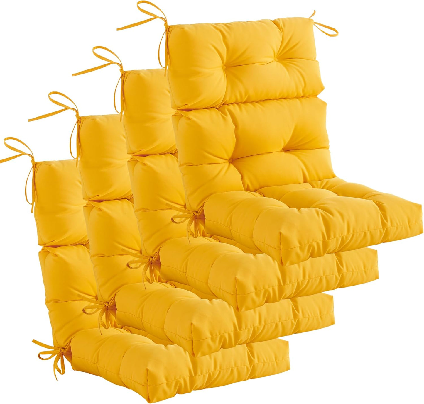 Outdoor Indoor High Back Chair Cushions Set of 4,Waterproof All-Weather Patio Adirondack Cushions