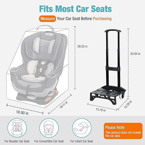 Upgraded Car Seat Travel Bag with Wheels, Car Seat Bags for Air Travel