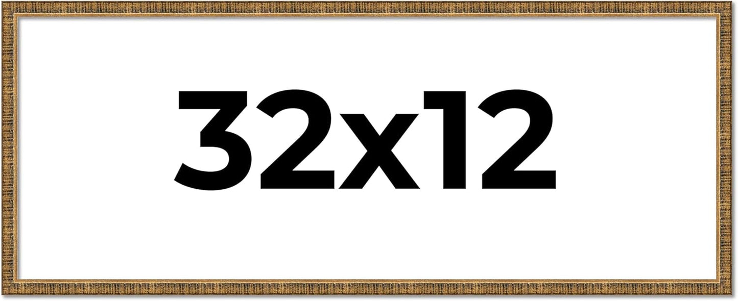 CountryArtHouse 32x12 Frame Gold Solid Wood Picture Frame