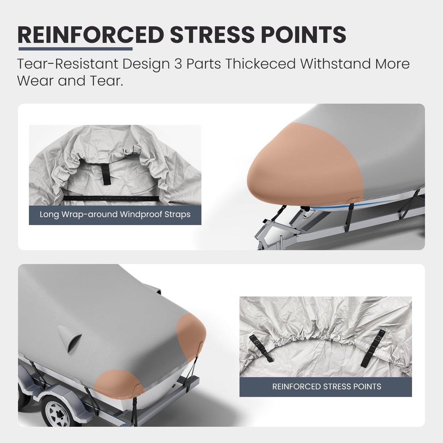 Boat Cover,22'-24'Universal Boat Covers,800D Marine Grade Polyester Canvas Waterproof Cover