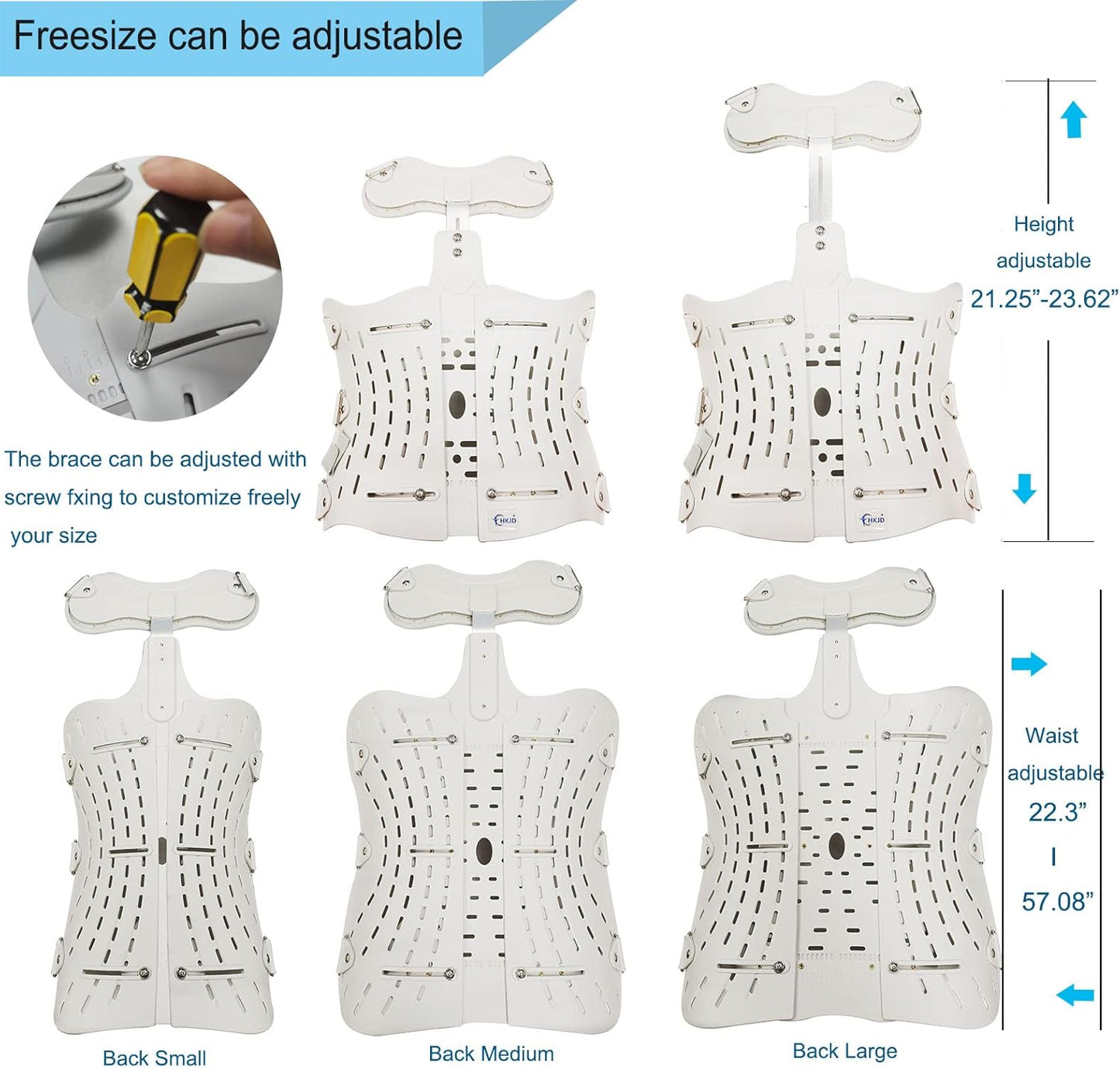 TLSO Inflatable Thoracolumbar Fixed Back Spinal Brace, Pain Relief and Straightener