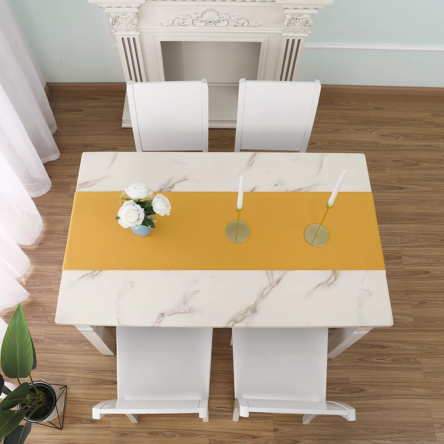 DUALIFE Table Runner Yellow Vivid Fall Yellow - 14" x 108" 1 Piece