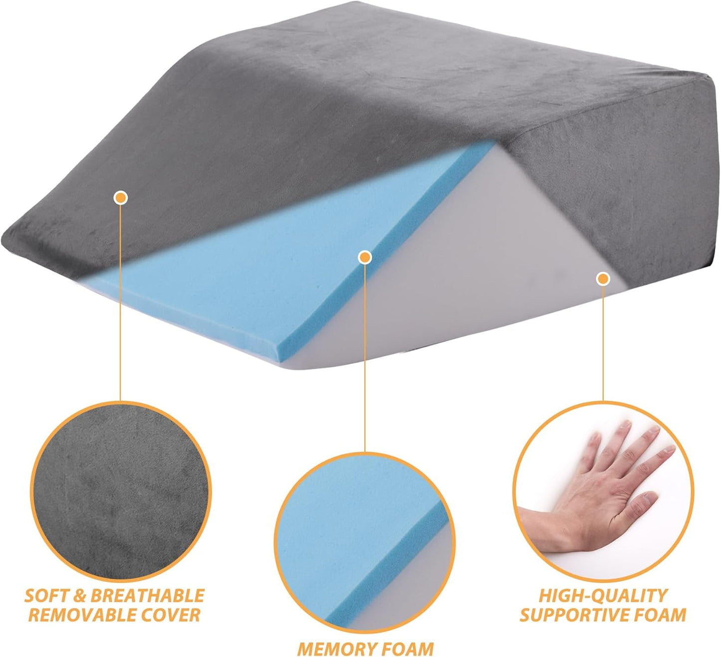 Leg Elevation Pillows, Leg Pillows for Sleeping, Cooling Gel Memory Foam Top