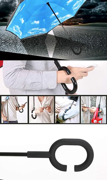 Inverted Umbrella - Windproof, UV Protection, Reverse Folding