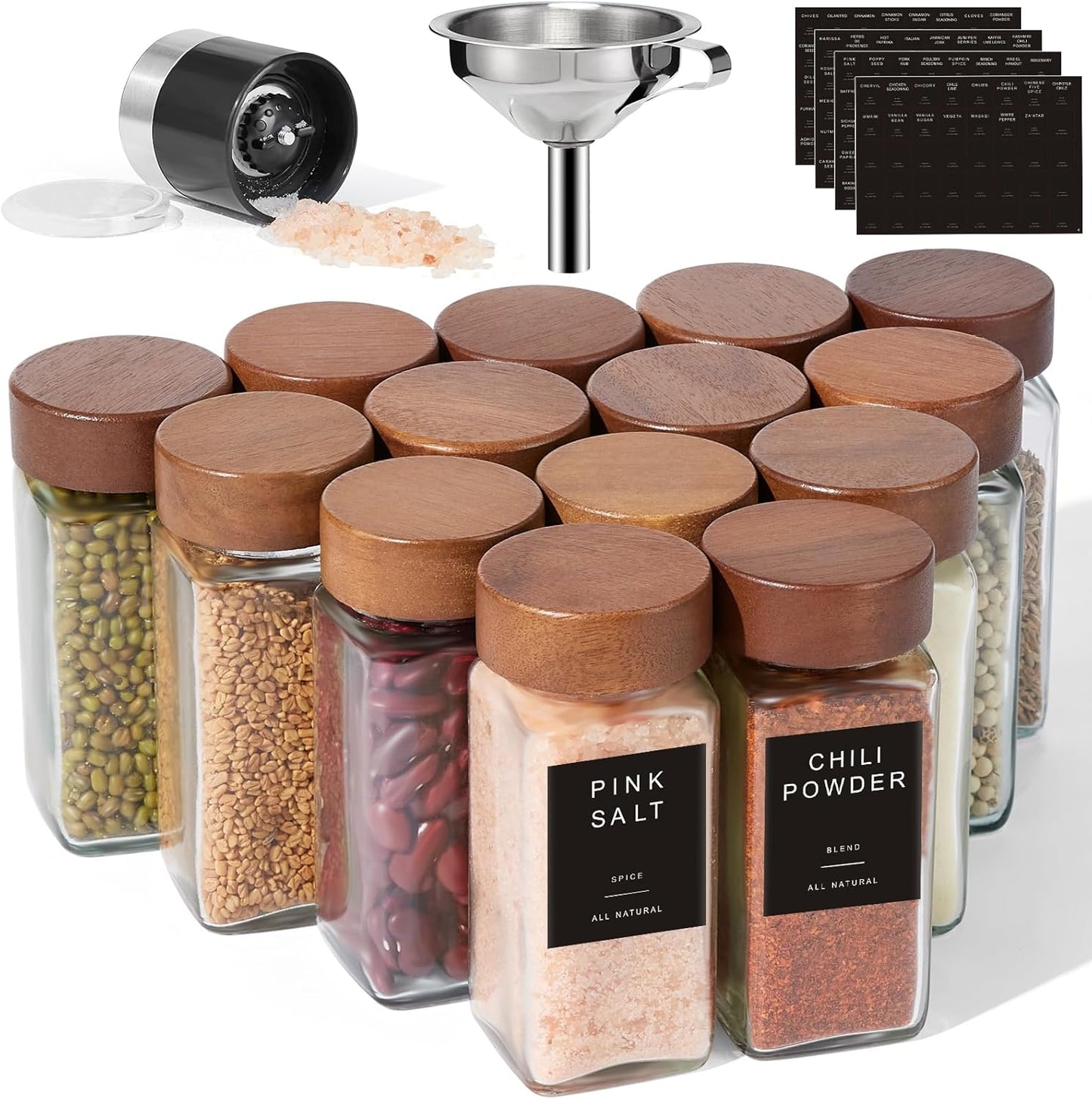 Yangbaga 15 Pcs Glass Spice Jars - Please see Description