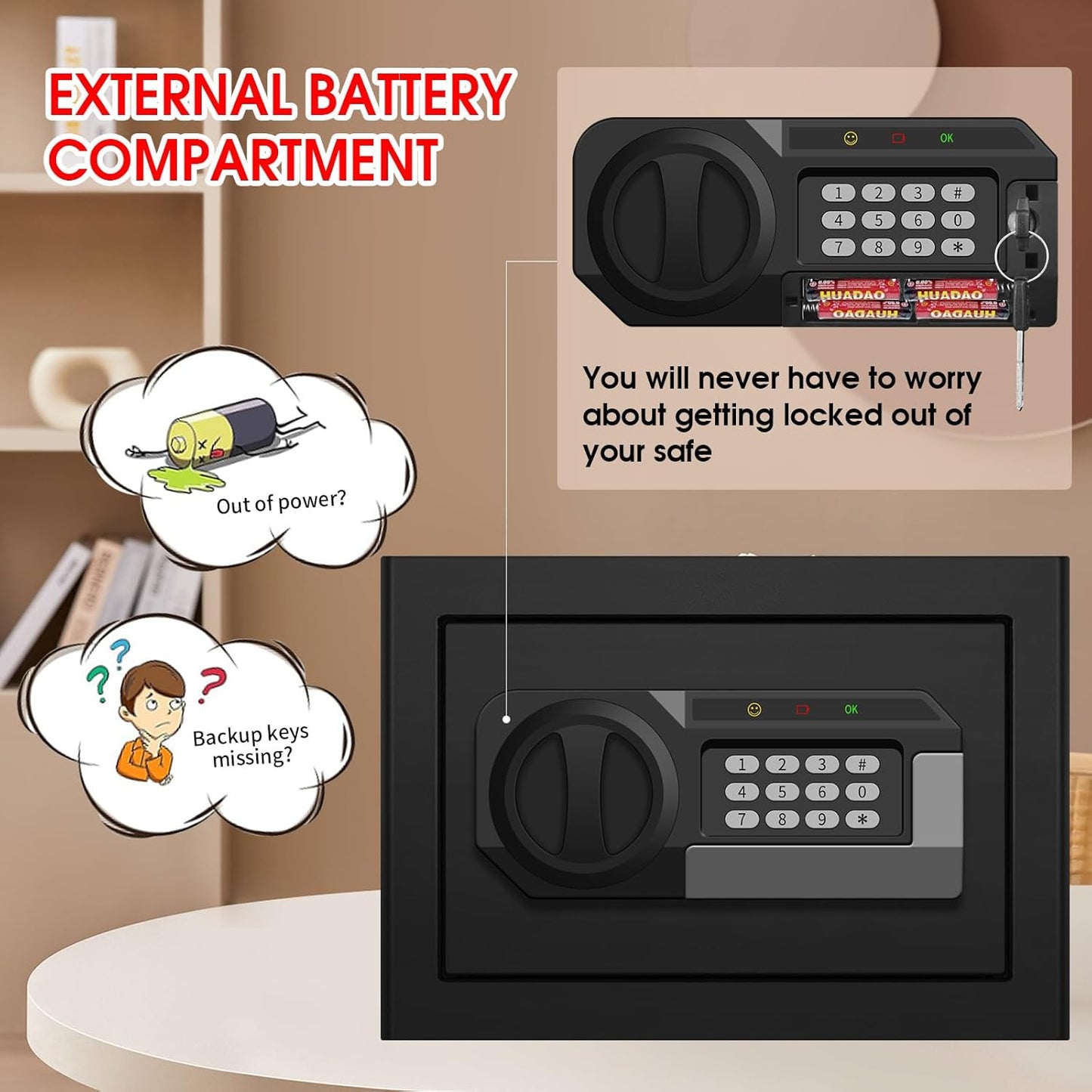 1.2 Cub Small Fireproof Safe for Home, Personal Fire Safe Box with Digital Keypad