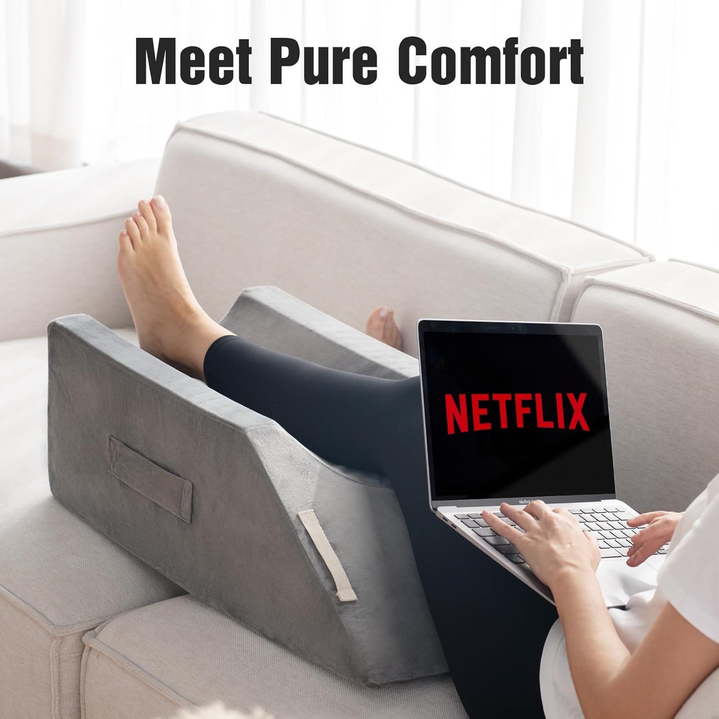 LightEase Memory Foam Leg, Knee, Ankle Support and Elevation Leg Pillow for Surgery