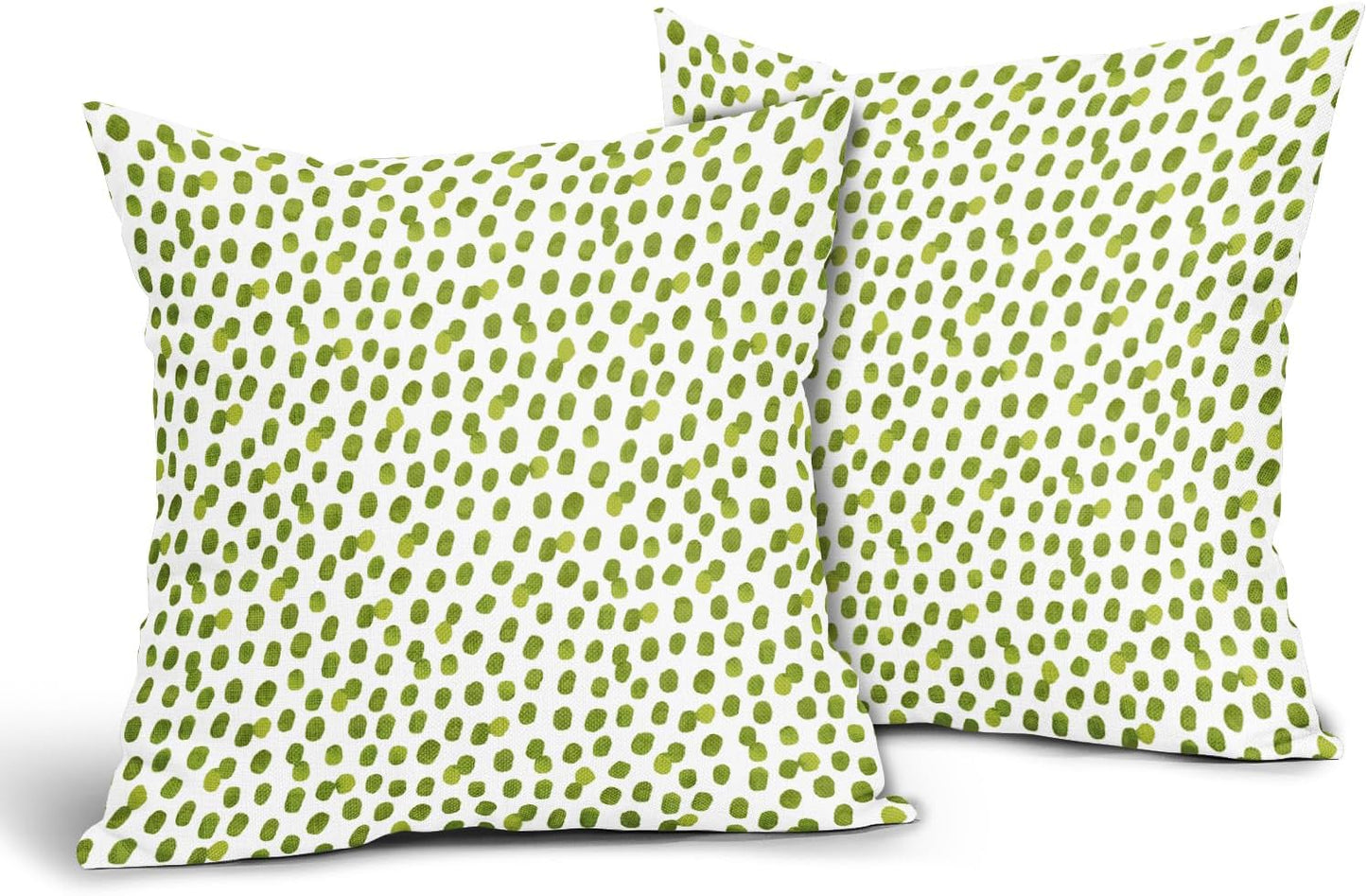 weetshow Sage Green Pillow Covers 20x20 Inch Set of 2 Brushstroke Polka Dot Print Throw Pillowcase
