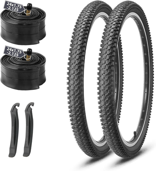 MOHEGIA Mountain Bike Tires: 20/24/26/27.5-inch Folding Replacement MTB Bicycle Tires 2-Pack